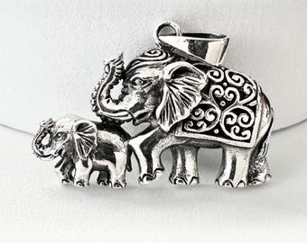 手作り925スターリングシルバー象ペンダントタイ野生動物象ペンダント