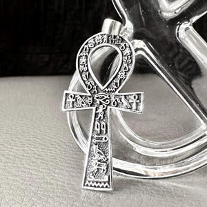 Handcrafted 925 Sterling Silver Ankh Pendant Egyptian Cross Ankh Key of Life Amulet Pendant/Necklace Silver Jewelry Accessory Gift by VINTZ