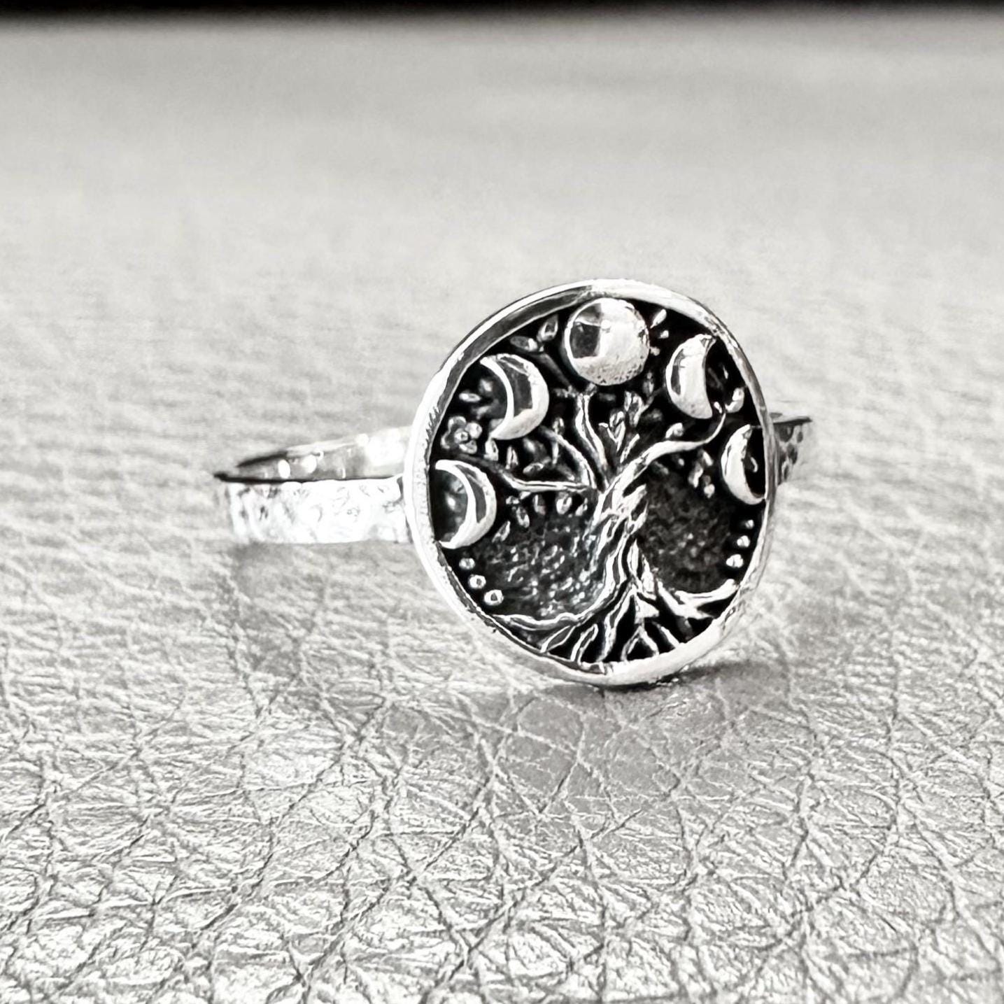 Handcrafted 925 Sterling Silver Tree of Life Ring Viking Yggdrasil ...