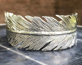 手作り925スターリングシルバーバードフェザーインディアンネイティブ