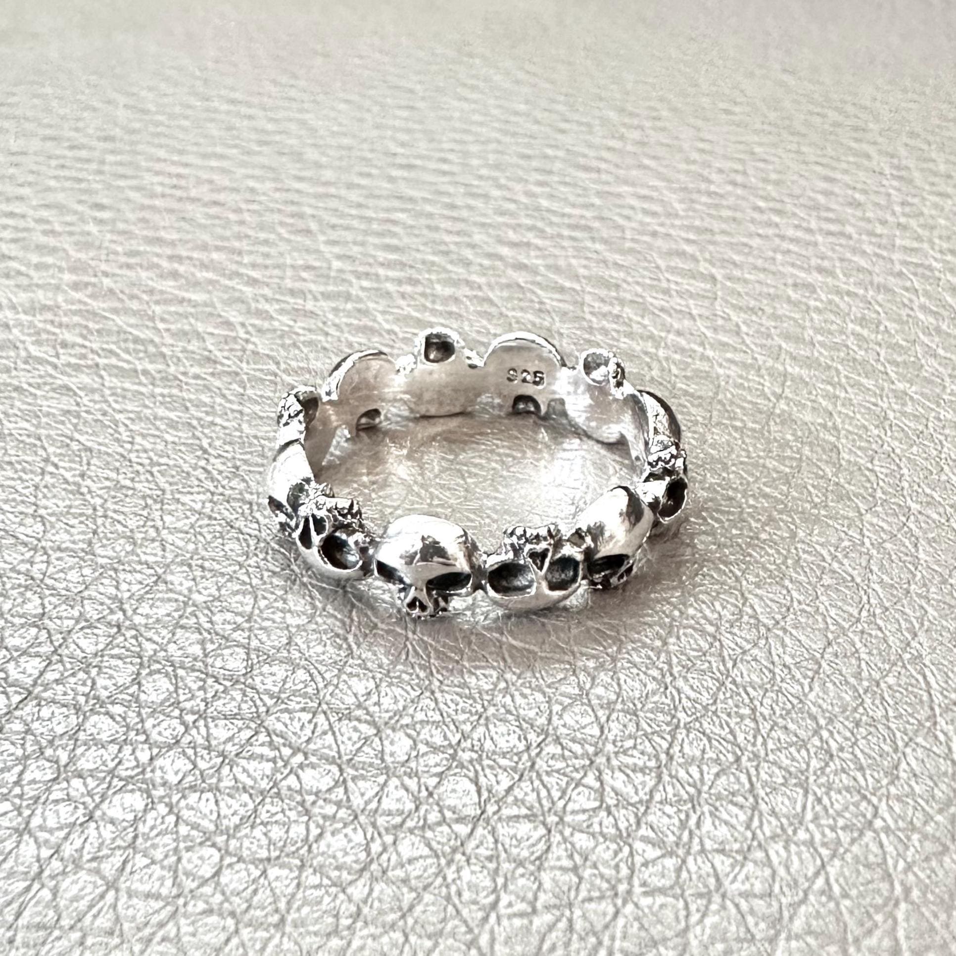 ハンドメイド 925 スターリングシルバー スカルリング パンク ゴシック