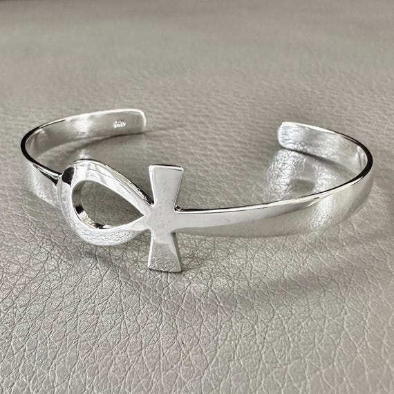 Handcrafted 925 Sterling Silver Ankh Bracelet Egyptian Ankh Cross