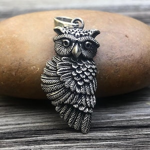 手作り925スターリングシルバーフクロウ鳥ペンダント/ネックレスレディースファッションシルバージュエリーアクセサリーギフトby VINTZ