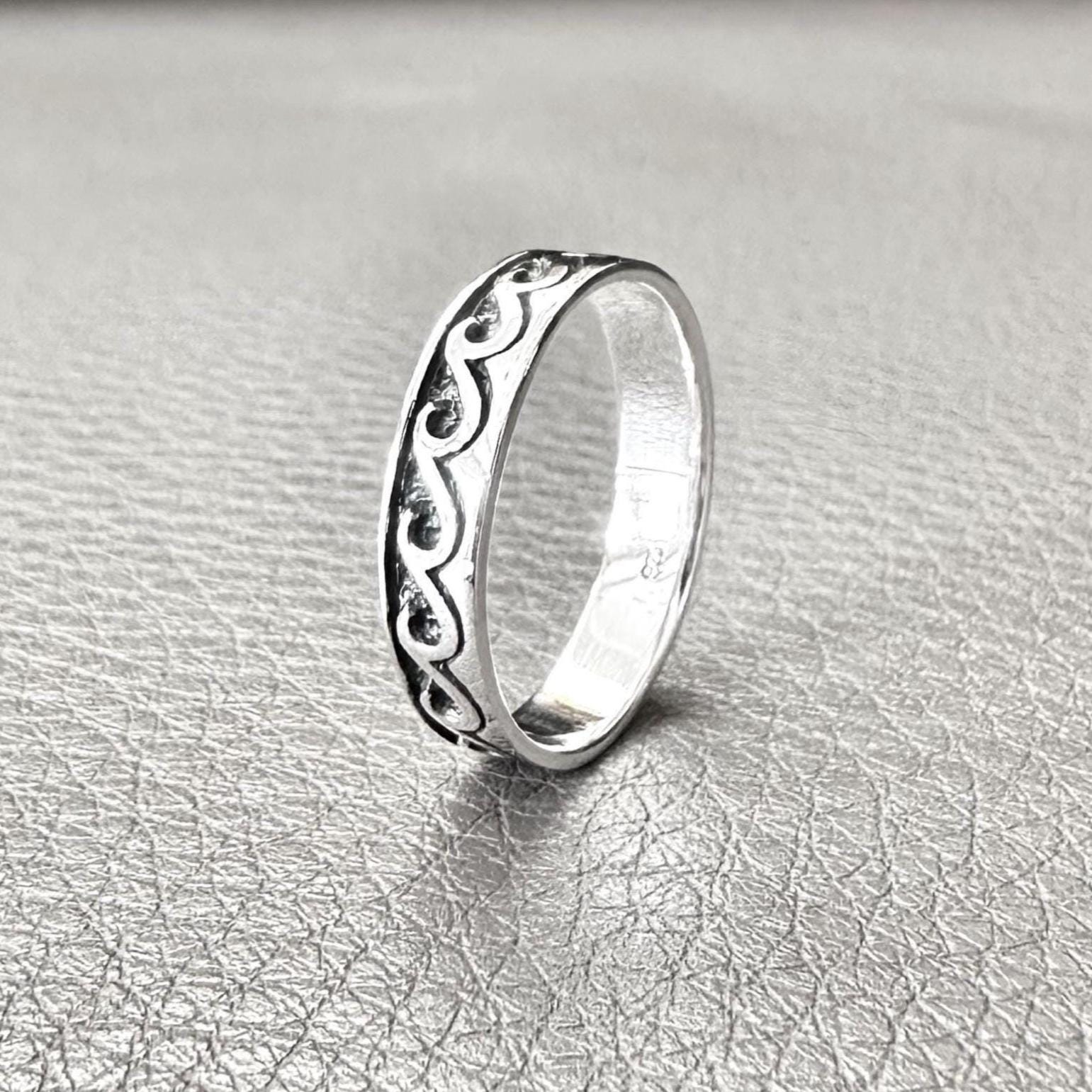 Handcrafted 925 Sterling Silver | Wave Band Ring | Fashion Jewelry