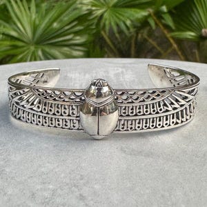 Handgefertigtes 925er Sterlingsilber Skarabäus Armband Schmutzkäfer Käfer Käfer Amulett Armband Schmuck Zubehör Geschenk by VINTZ