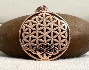Handcrafted Bronze | Flower of Life Pendant | Celtic Sacred Geometry | Hexagon Necklace | Fashion Accessory | VINTZ