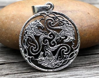 Handcrafted 925 Sterling Silver Unicorn Mythical Creature Horse Pendant/Necklace Jewelry Accessories Gift VINTZ