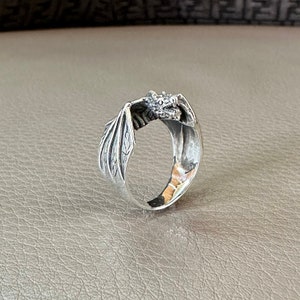Handcrafted 925 Sterling Silver Dragon Ring Mythical Creature House of ...