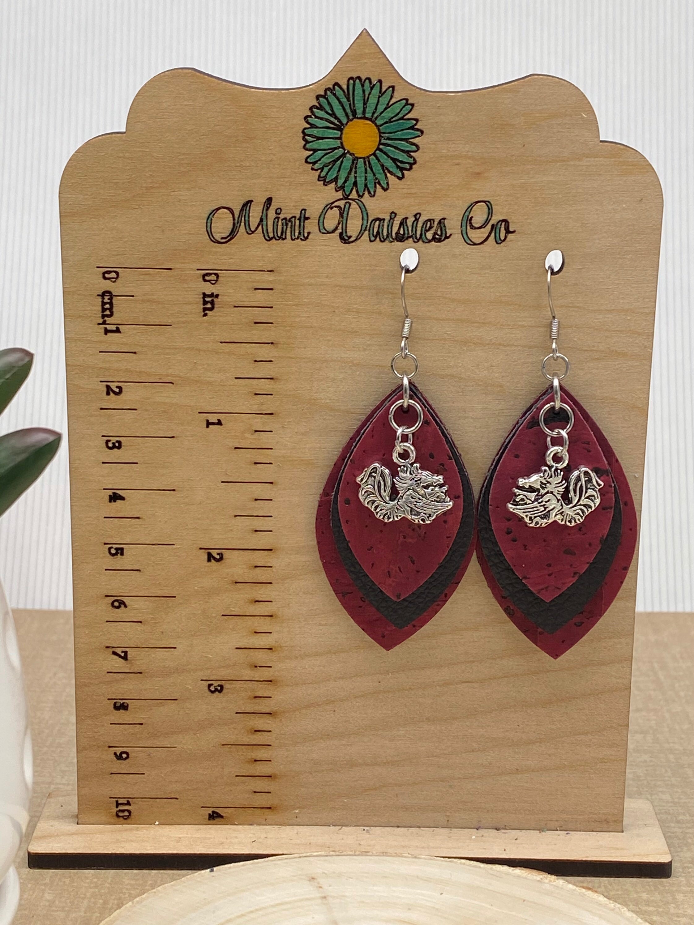 USC Gamecock Inspired Earrings Gamecock Jewelry GO Cocks Etsy