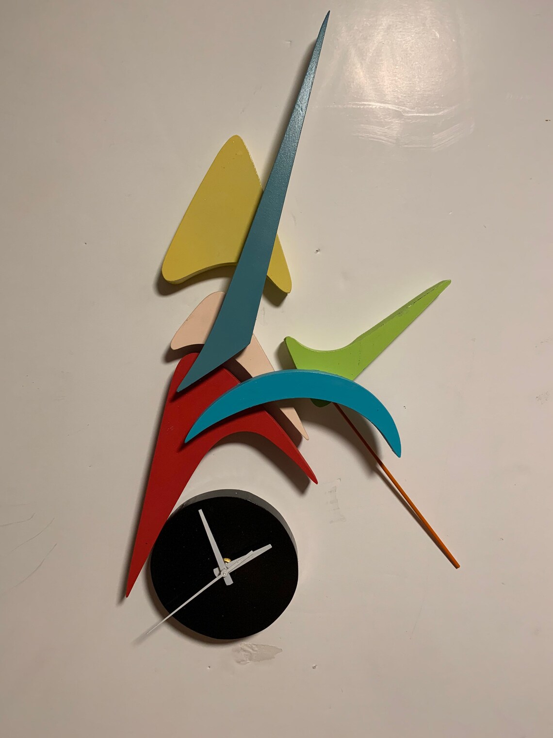 MCM Boomerang Style Wall Art Clock Etsy