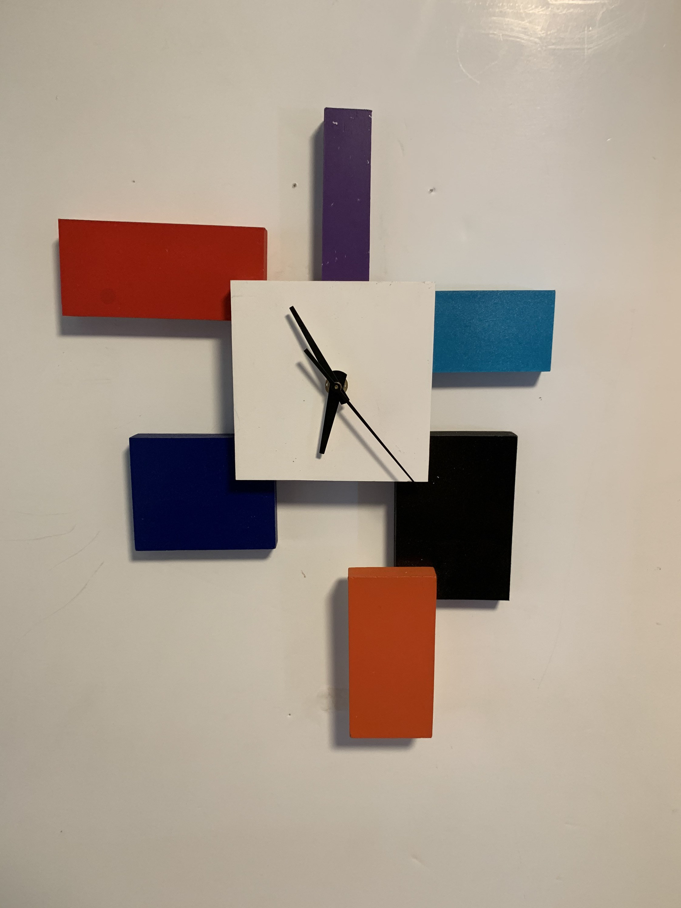 MCM Colorful Abstract Clock Etsy