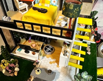 Miniature: Dollhouse Miniature Sunshine Escape Miniature- Fully Assembled Handcrafted