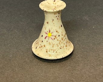 ミニチュア斑点模様の花瓶 手回し窯焼き陶器
