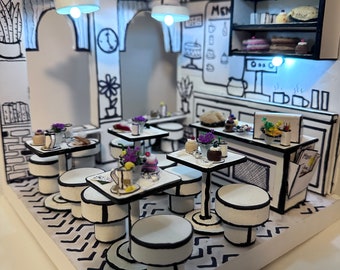 ミニチュア：Stine Original 1st Avenue 2D Cafe - 完全組み立て済みドールハウスミニチュア