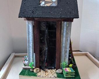 Miniature: Stine Original Design My Garden Shed Miniature-fully assembled Handcrafted