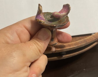 Miniature Ceramic Birdbath