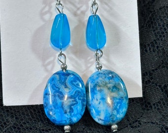 Turquoise Agate Handcrafted Earrings