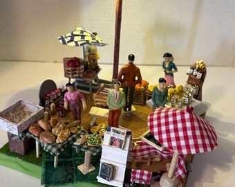 Miniature: Small town Farmers Market Miniature - fully assembled- Stine Original