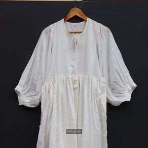 Solid white  Midi Dress, Mini Dress, Solid White Long Dress, Deep Neck with string closer, Fully Lined