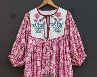 Hand Block Print Cotton Midi Dress | Indian Summer Dress