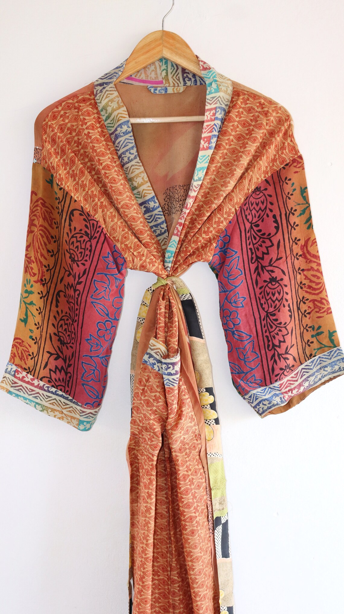silk patchwork robe
