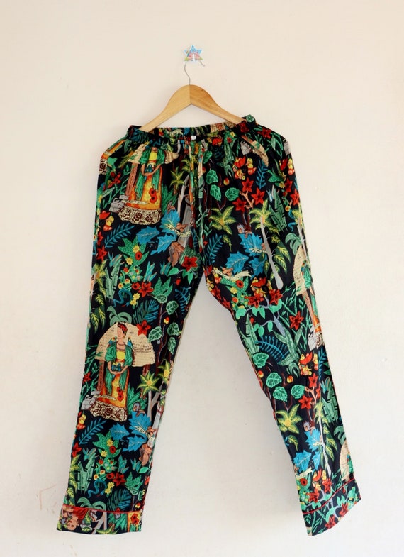 Cotton Frida Kahlo Pants/ Women Lounge Pants/ Beach Pants/ Floral Trouser/  Boho Festival Pants/ Pajama Cotton Pant/ Harem Pants -  Canada