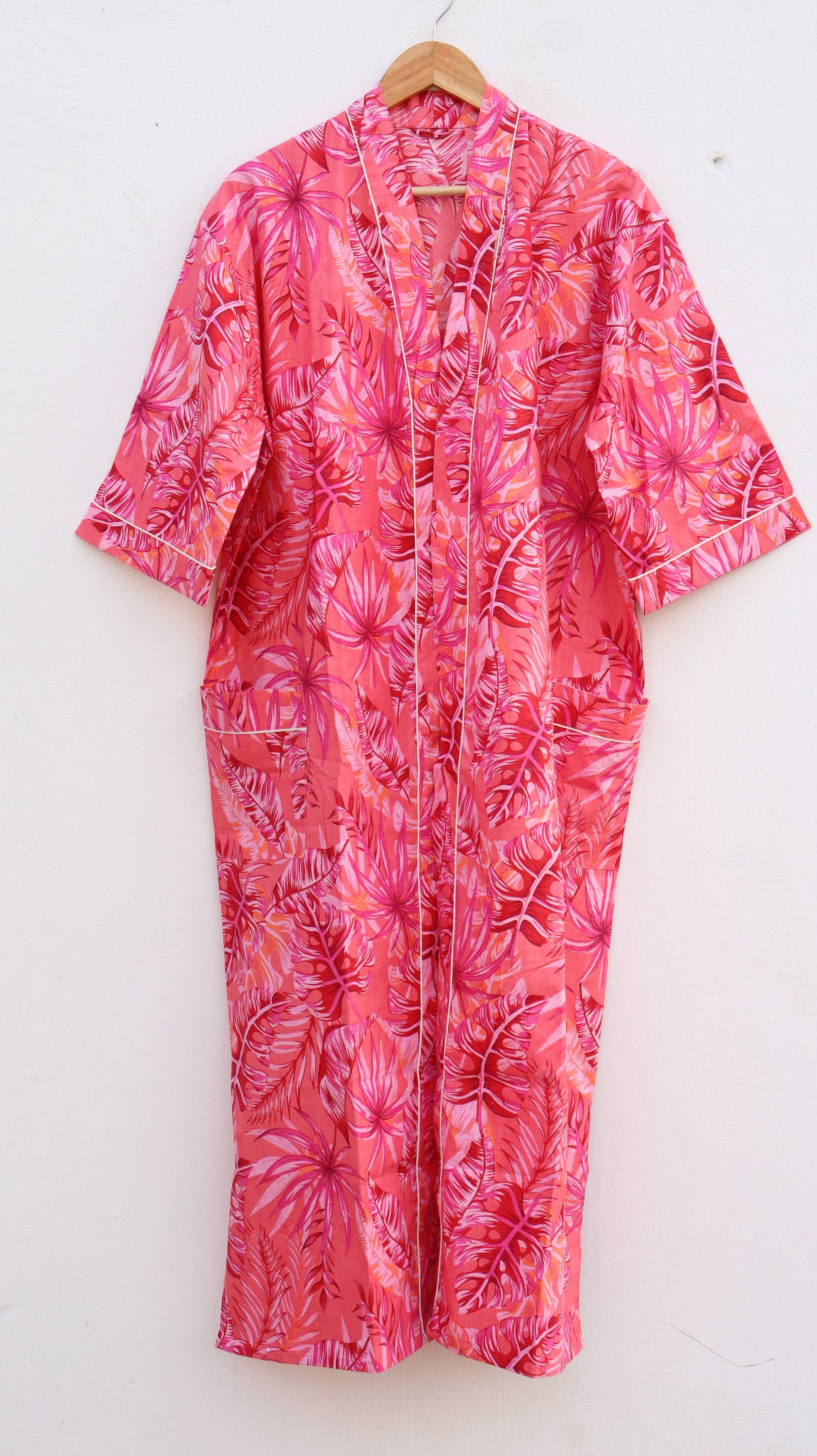 EXPRESS DELIVERY Cotton Kimono Robes Wild Leaf Print Kimono Etsy