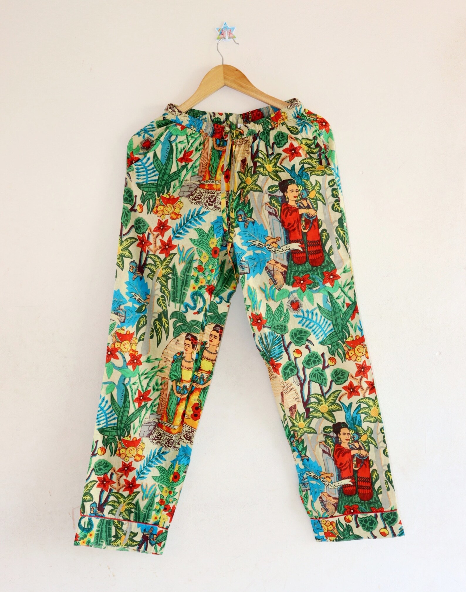 Cotton Frida Kahlo Pants/ Women Lounge Pants/ Beach Pants/ - Etsy