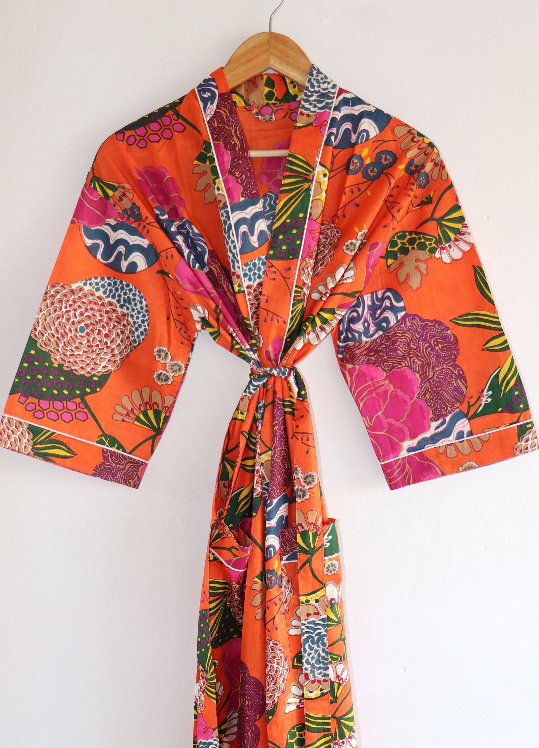 Tropical Print Robe bridesmaid kimono robe floral kimono Etsy