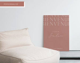 Affiche EVJF personnalisée – Bienvenue enterrement vie de jeune fille | Moderne minimaliste (PDF)