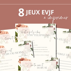 8 jeux EVJF à imprimer et à télécharger thème florale jeux enterrement vie de jeune fille fleurs, bachelorette en français, activité EVJF