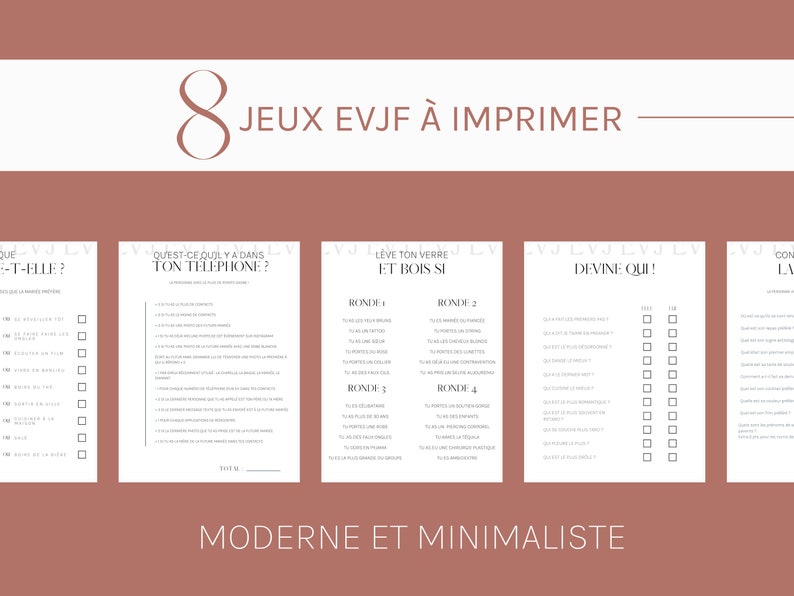 8 Jeux EVJF à Imprimer Et à Télécharger Jeux Enterrement Vie De Jeune