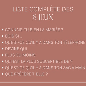 8 jeux EVJF à imprimer et à télécharger - Jeux enterrement vie de jeune fille, bachelorette en français bild 7