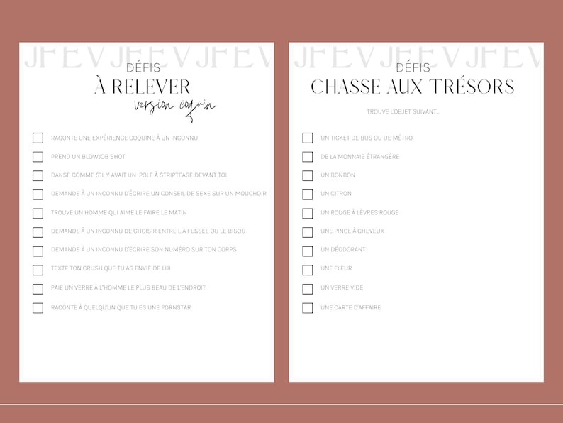 EVJF Jeux à imprimer – 60 activités et défis | Enterrement vie de jeune fille (PDF) Bild 3