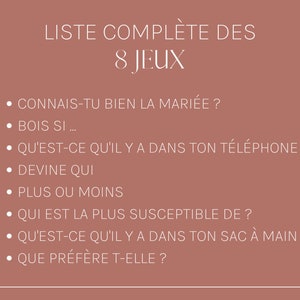 8 jeux EVJF à imprimer et à télécharger Thème florale Jeux enterrement vie de jeune fille, bachelorette en français, activité EVJF image 7