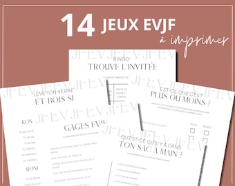 EVJF Jeux à imprimer – 14 activités | Enterrement vie de jeune fille (PDF)