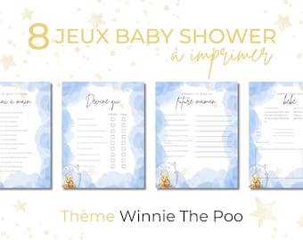 Jeux Baby Shower à imprimer – 8 activités thème ourson | Fête prénatale (PDF)