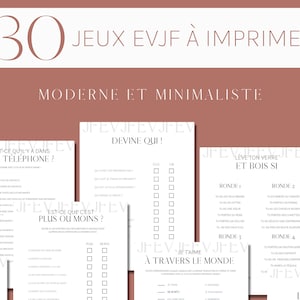 30 jeux EVJF à imprimer et à télécharger - Jeux enterrement vie de jeune fille, bachelorette en français, activités EVJF