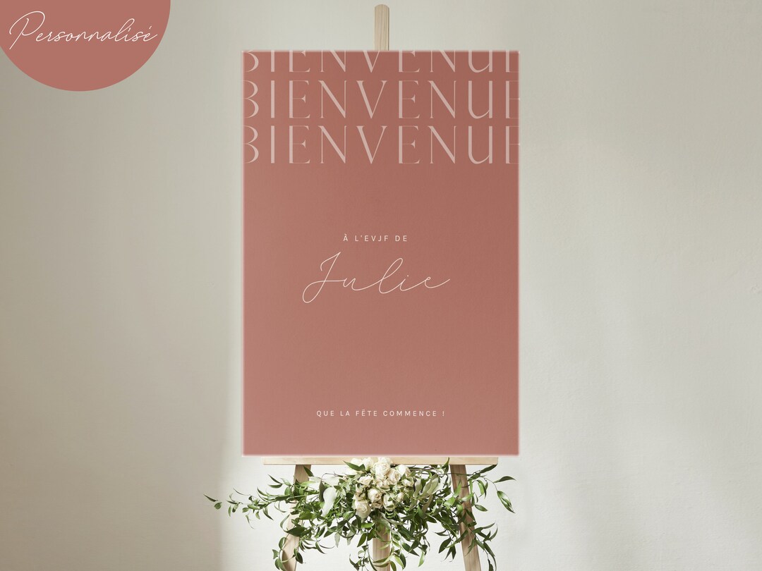 Affiche EVJF Enterrement de vie de jeune fille Signe de bienvenue