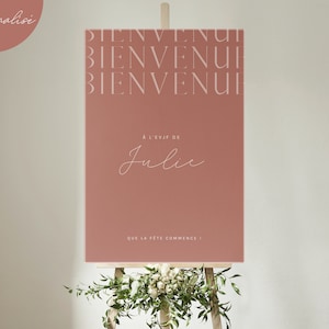 Affiche EVJF - Enterrement de vie de jeune fille Signe de bienvenue Personnalisé - Moderne minimaliste - À télécharger et imprimer