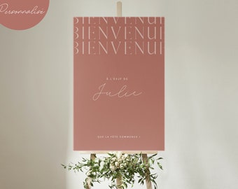 Affiche EVJF personnalisée – Bienvenue enterrement vie de jeune fille | Moderne minimaliste (PDF)