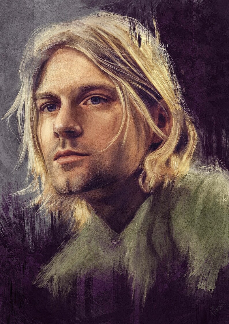 Nirvana Poster Kurt Cobain Print Rock Music Musician Etsy