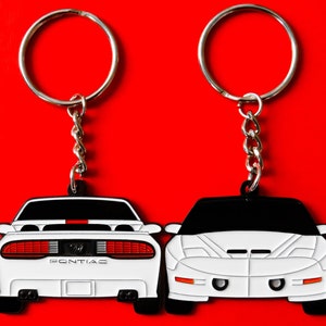 ポンティアック トランザム WS6 キーチェーン 両面 ホワイト 1993-1997 ファイヤーバード アクセサリー キーリング 車愛好家、お父さん、彼、彼女などへのギフト