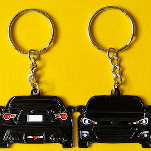 Keychain For Subaru BRZ Enamel Black DOUBLE-Sided JDM Keyring Gifts For Car Guys & Enthusiasts