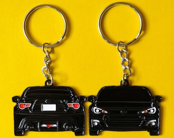 Keychain For Subaru BRZ Enamel Black DOUBLE-Sided JDM Keyring Gifts For Car Guys & Enthusiasts
