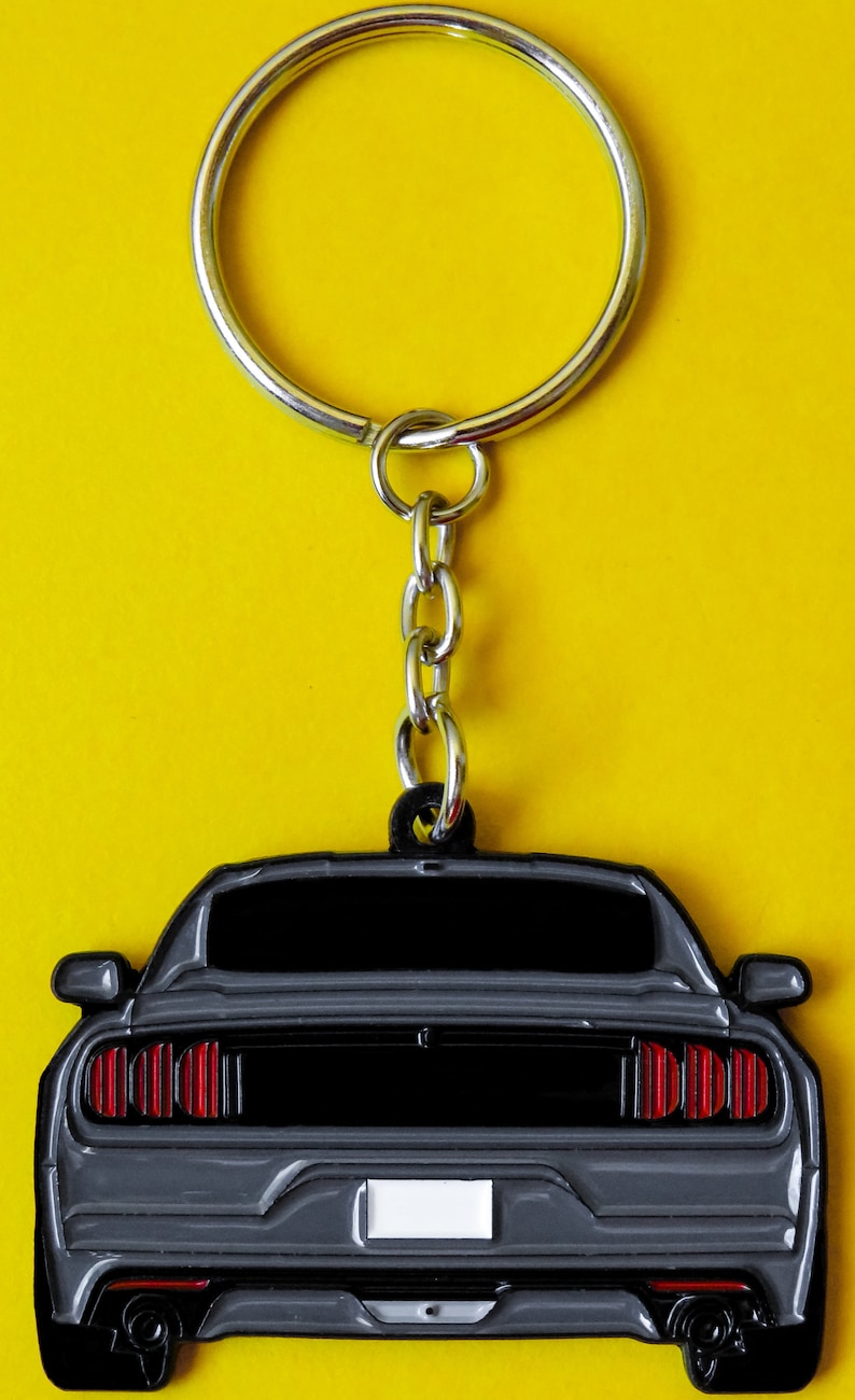 Keychain for Mustang 6th Gen GRAY Double-sided 2015-2017 Keyring Gifts ...