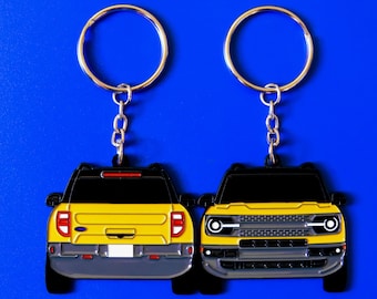Keychain For Bronco Sport CYBER DOUBLE-Sided Gifts For Enthusiasts Off-road Lovers Him and Her