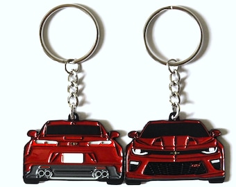 Portachiavi per Chevy Camaro SS 6a generazione rosso granato bifacciale 2016-2018 Regali Car Guys