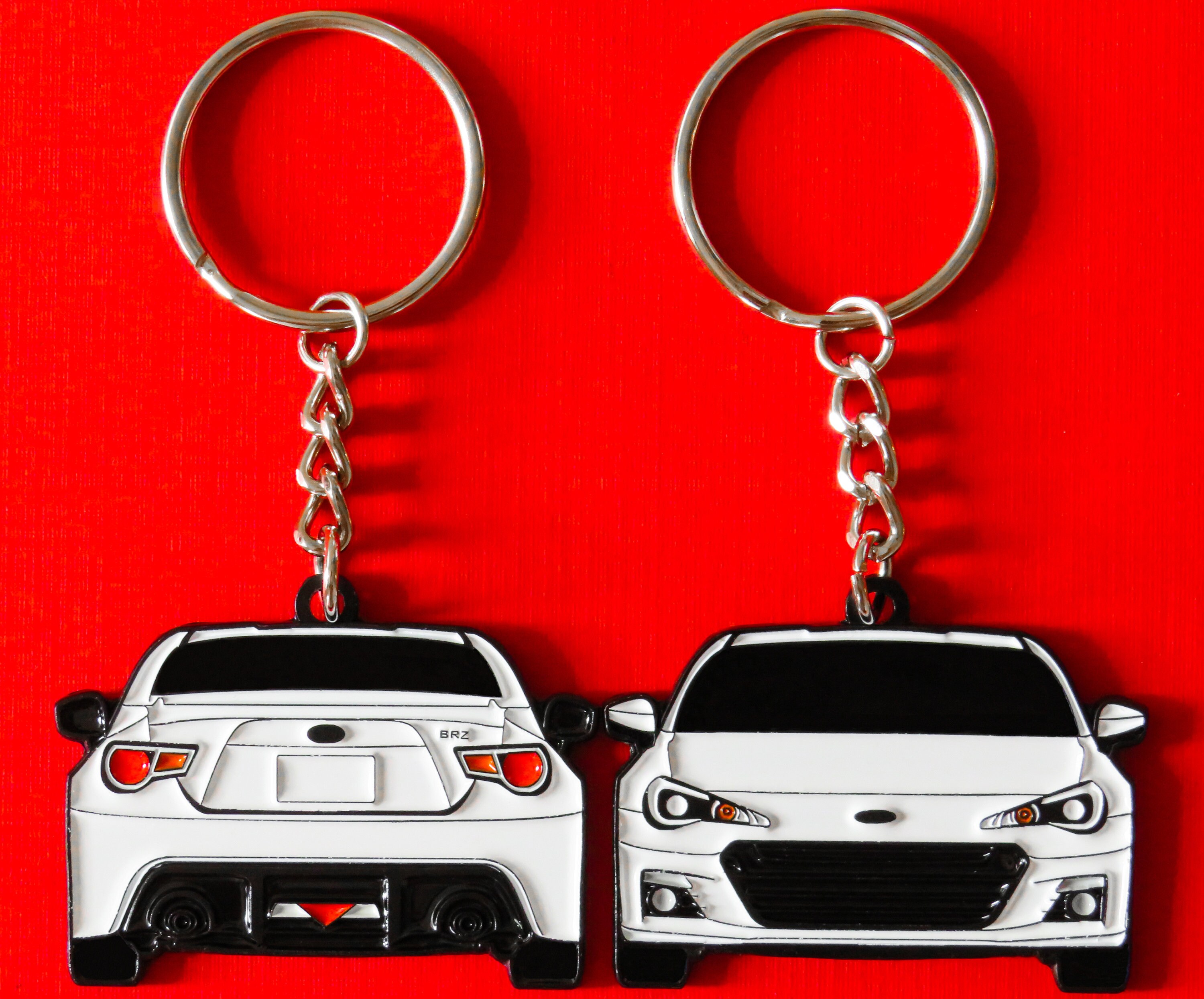 Keychain for Subaru BRZ Enamel Double sided JDM Keyring Jet Tag