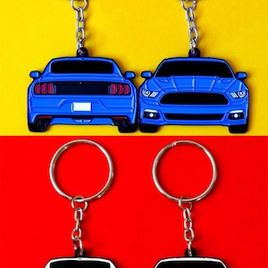 Keychain for Mustang 6th Gen Double-sided 2015-2017 Keyring Gifts for ...